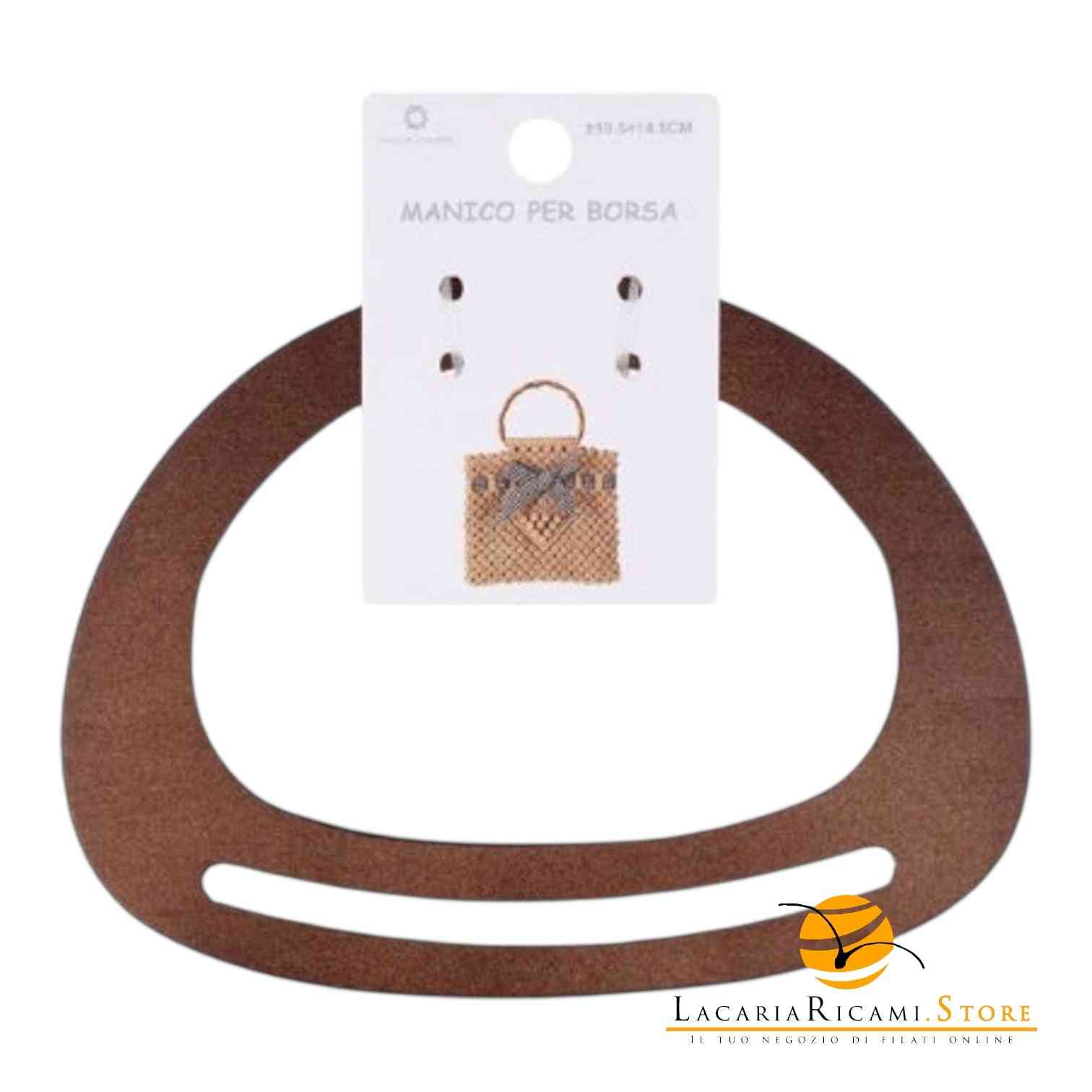 MANICI In Legno 19,5x14,5 Cm Per Borse MARRONE - LacariaRicami.Store