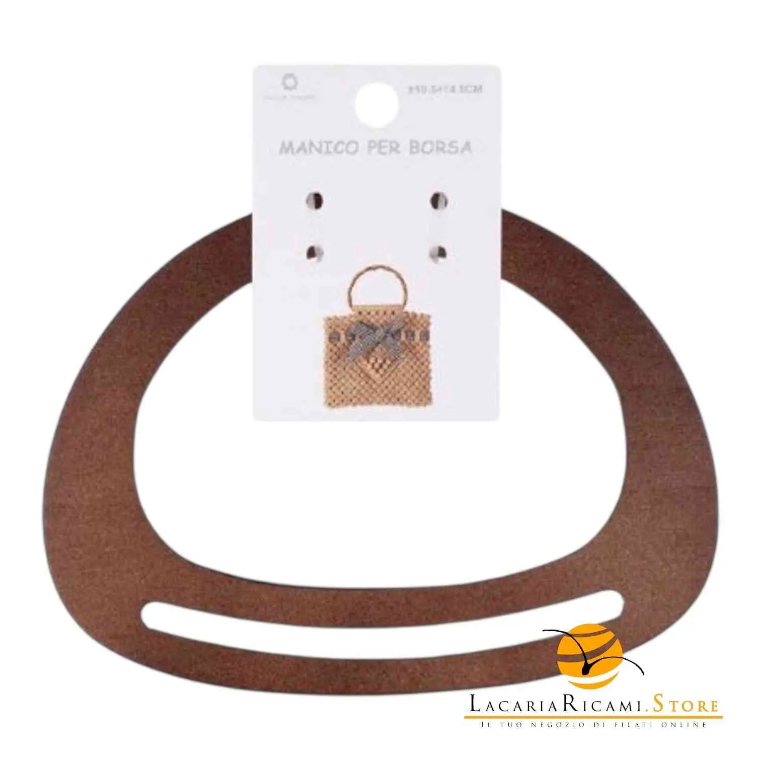 MANICI In Legno 19,5x14,5 Cm Per Borse - Colore: MARRONE - by LacariaRicami.Store
