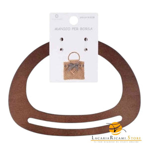 MANICI In Legno 19,5x14,5 Cm Per Borse - Colore: MARRONE - by LacariaRicami.Store
