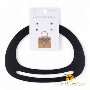 MANICI In Legno 19,5x14,5 Cm Per Borse NERO - LacariaRicami.Store