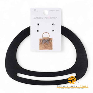 MANICI In Legno 19,5x14,5 Cm Per Borse - Colore: NERO - by LacariaRicami.Store