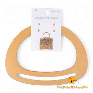 MANICI In Legno 19,5x14,5 Cm Per Borse PANNA - LacariaRicami.Store