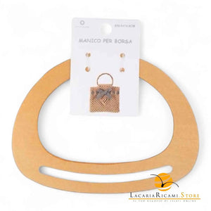 MANICI In Legno 19,5x14,5 Cm Per Borse - Colore: PANNA - by LacariaRicami.Store