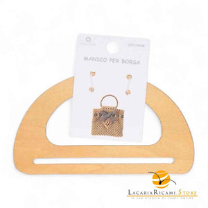 MANICI In Legno 17,5x10 Cm Per Borse - Colore: PANNA - by LacariaRicami.Store