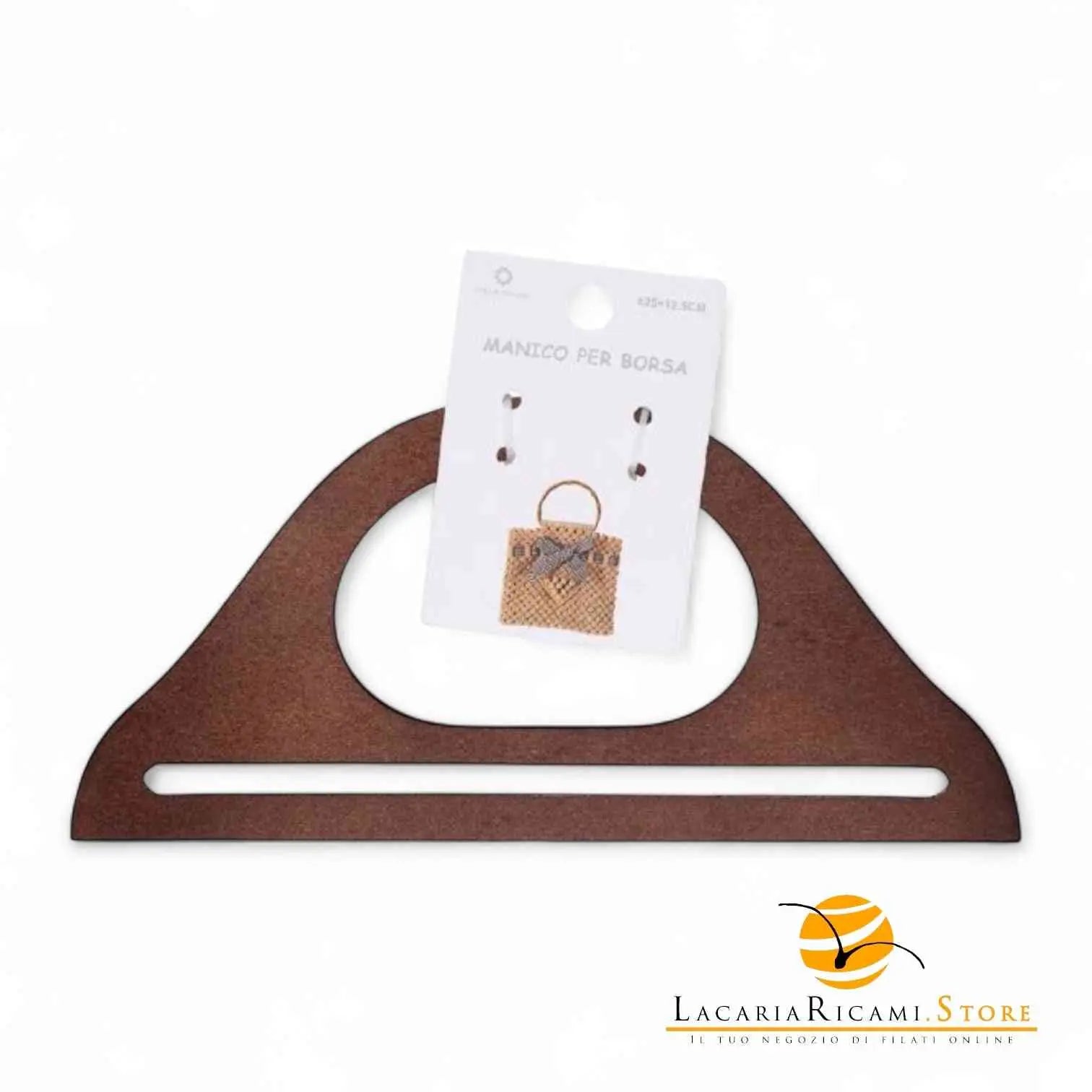 MANICI In Legno 25x12,5 Cm Per Borse - Colore: MARRONE - by LacariaRicami.Store