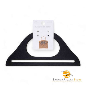MANICI In Legno 25x12,5 Cm Per Borse NERO - LacariaRicami.Store