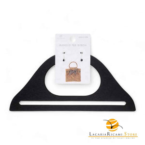 MANICI In Legno 25x12,5 Cm Per Borse - Colore: NERO - by LacariaRicami.Store