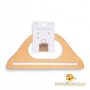 MANICI In Legno 25x12,5 Cm Per Borse PANNA - LacariaRicami.Store