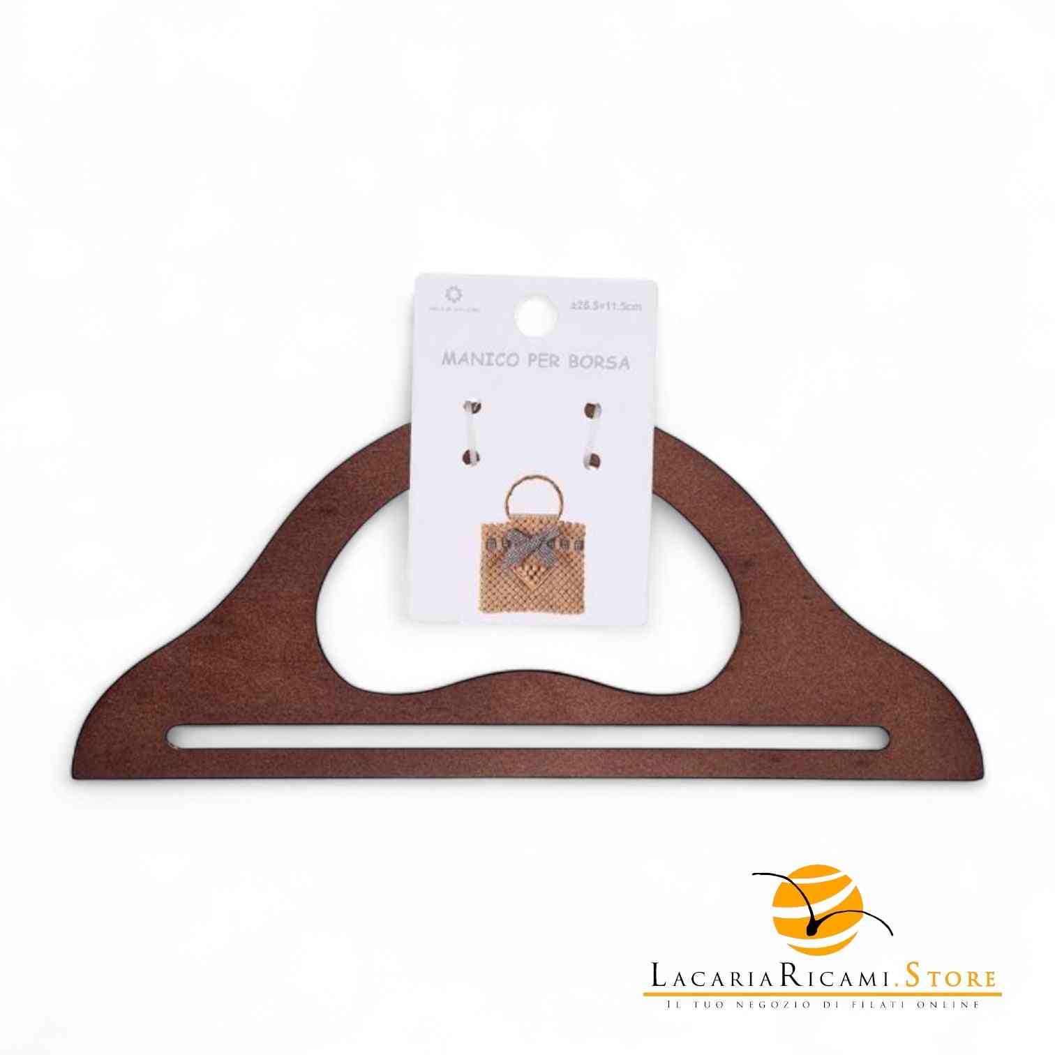 MANICI In Legno 26,5x11,5 Cm Per Borse MARRONE - LacariaRicami.Store