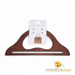 MANICI In Legno 26,5x11,5 Cm Per Borse - Colore: MARRONE - by LacariaRicami.Store