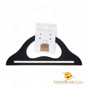 MANICI In Legno 26,5x11,5 Cm Per Borse - Colore: NERO - by LacariaRicami.Store