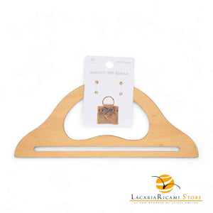 MANICI In Legno 26,5x11,5 Cm Per Borse - Colore: PANNA - by LacariaRicami.Store