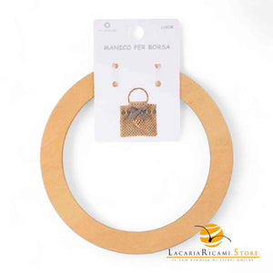 MANICI In Legno CERCHIO 16 Cm Per Borse - Colore: PANNA - by LacariaRicami.Store