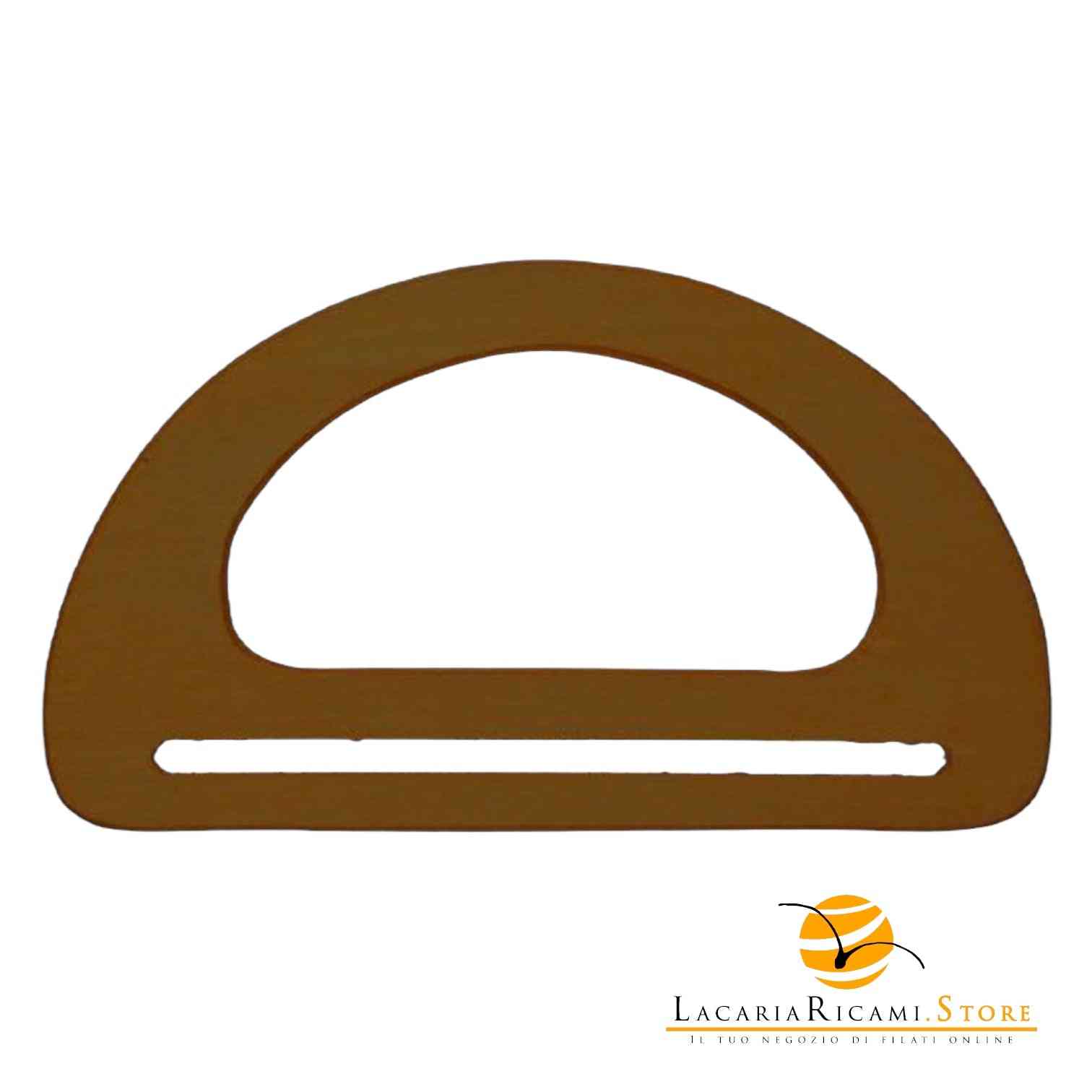 MANICI In Legno a D - 17x10 Cm MARRONE - LacariaRicami.Store