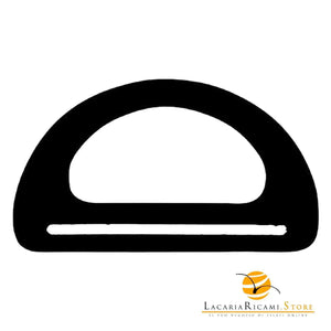 MANICI In Legno a D - 17x10 Cm - Colore: NERO - by LacariaRicami.Store