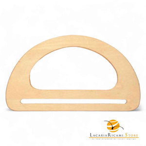 MANICI In Legno a D - 17x10 Cm - Colore: PANNA - by LacariaRicami.Store