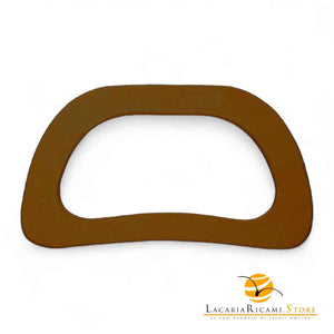 Manici In Legno 19,5x10,5 Cm per Borse - Colore: MARRONE - by LacariaRicami.Store