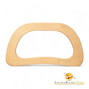 Manici In Legno 19,5x10,5 Cm per Borse - Colore: PANNA - by LacariaRicami.Store