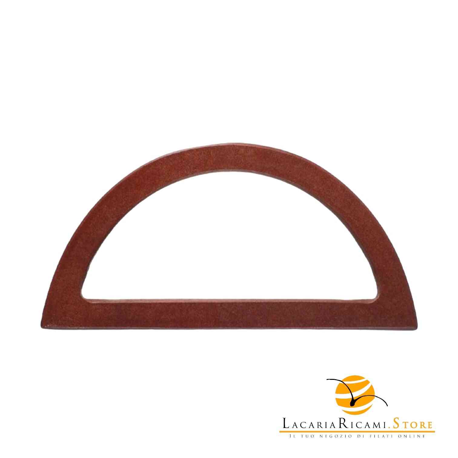 MANICI In Legno ARCO 20x10 Cm Per Borse MARRONE - LacariaRicami.Store