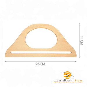 MANICI In Legno ARCO 25x11 Cm Per Borse - LacariaRicami.Store