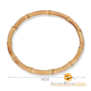 SET 2 Manici In Bamboo Tondi - Colore: 18 Cm - CHIARO - by LacariaRicami.Store