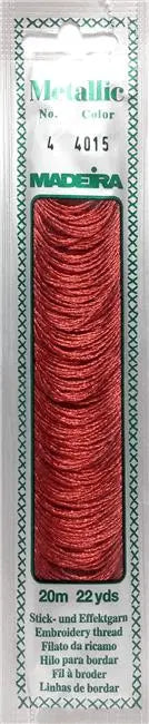 MADEIRA METALLIC N° 4 - Colore: 4015 - ROSSO - by LacariaRicami.Store
