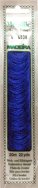 MADEIRA METALLIC N° 4 - Colore: 4038 - BLU - by LacariaRicami.Store