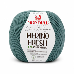 Lana MERINO FRESH - MONDIAL - Colore: 376 - PINO MARITTIMO - by LacariaRicami.Store