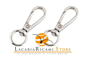Moschettoni Anello Tondo Girevole - 45x17 mm - Colore: ARGENTO - by LacariaRicami.Store
