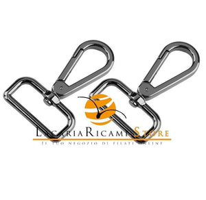 Moschettoni Anello Rettangolare Girevole - 50x40 mm - Colore: ANTRACITE - by LacariaRicami.Store