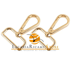 Moschettoni Anello Rettangolare Girevole - 50x40 mm - Colore: ORO - by LacariaRicami.Store