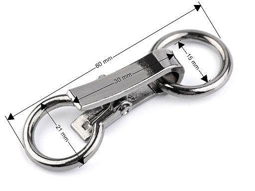 MOSCHETTONE decorativo con chiusura 60x21 mm | Moschettone Lussuoso - - LacariaRicami.Store