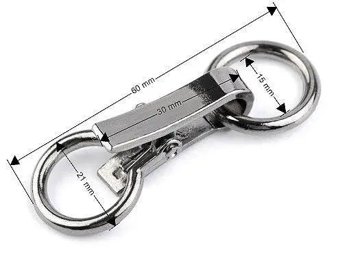 MOSCHETTONE decorativo con chiusura 60x21 mm | Moschettone Lussuoso - - LacariaRicami.Store