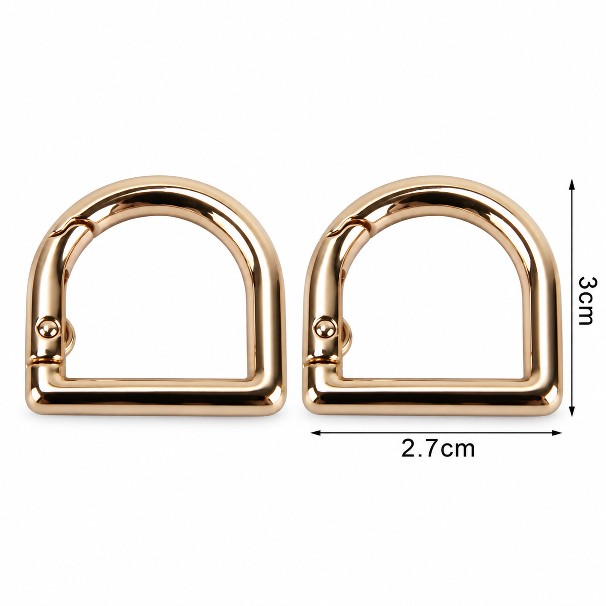 MOSCHETTONE a D - MAF Accessories - Colore: 16251-01 - 2.7x3cm (2 pz) - ORO - by LacariaRicami.Store