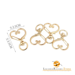 Moschettoni A Scatto - Colore: 845562 - (4pz) 35x25mm ORO - by LacariaRicami.Store