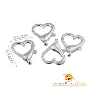 Moschettoni A Scatto - Colore: 845567 - (4pz) 26x22mm ARGENTO - by LacariaRicami.Store