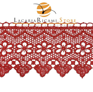Macramé MERLETTO FIORELLINO 6,5 Cm - Colore: ROSSO - by LacariaRicami.Store