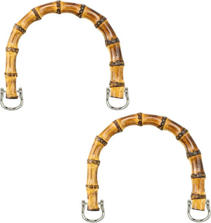 MANICI BAMBOO 12X9 Cm - Colore: BRUCIATO - AGGANCIO ARGENTO OVALE - by LacariaRicami.Store