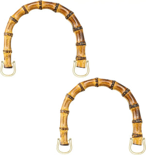 MANICI BAMBOO 12X9 Cm - Colore: BRUCIATO - AGGANCIO ORO OVALE - by LacariaRicami.Store