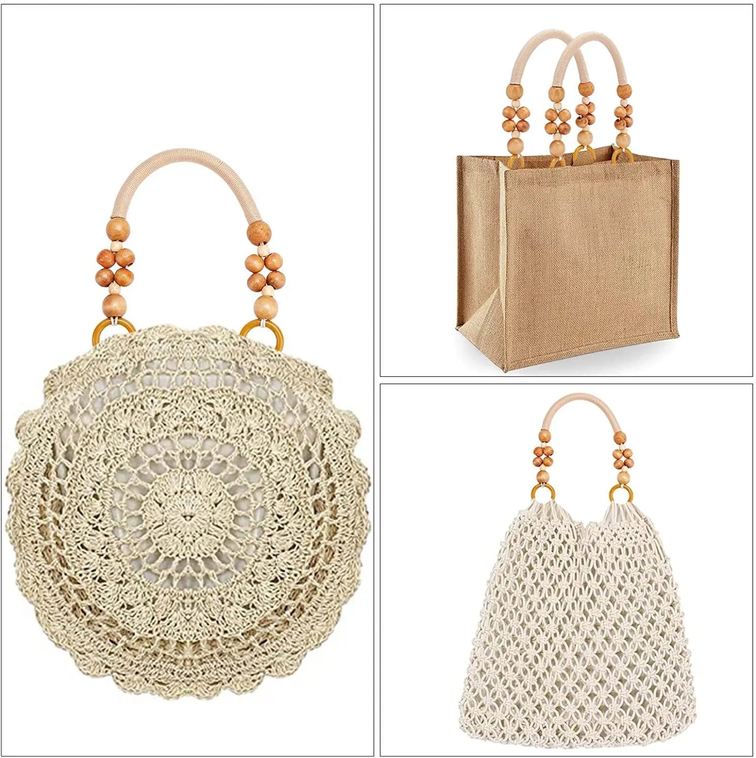 MANICI in CORDA con PERLINE di LEGNO - Colore: - by LacariaRicami.Store