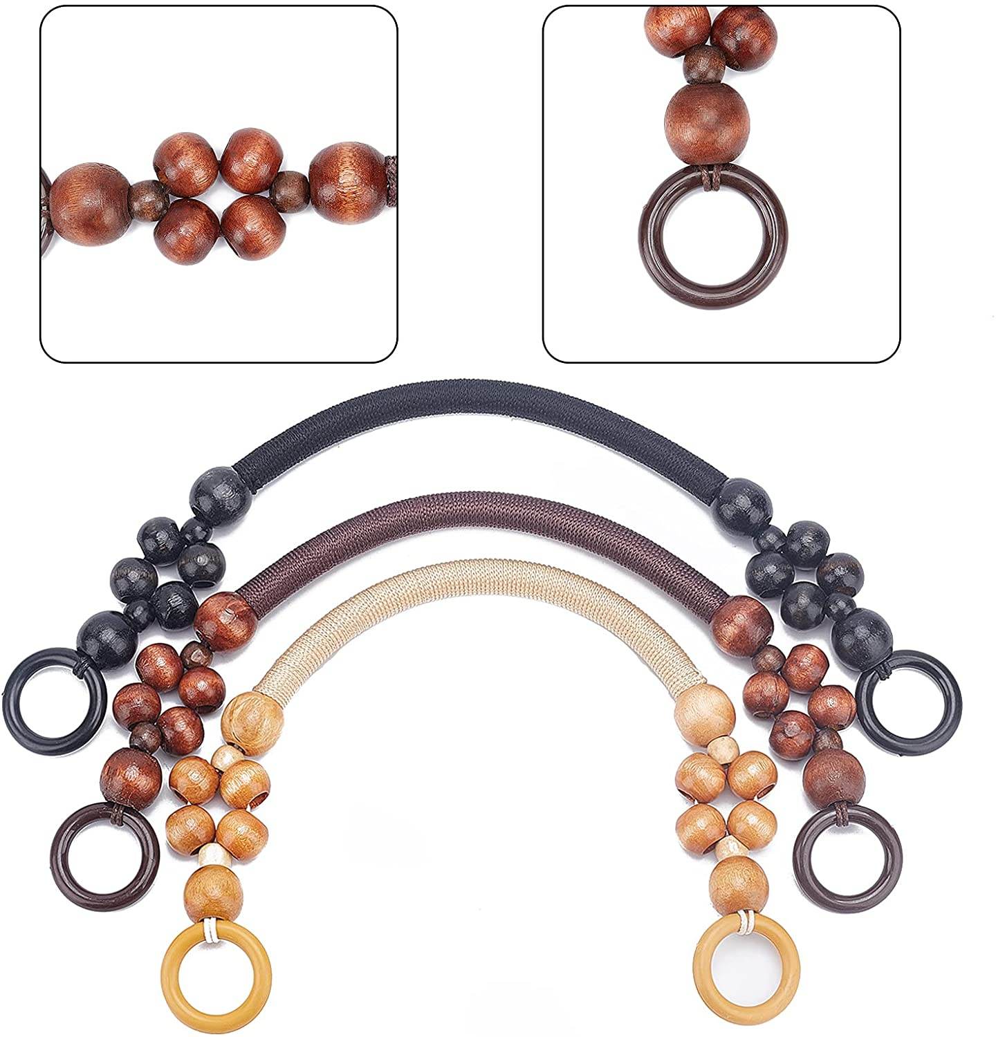 MANICO in CORDA con PERLINE di LEGNO - - LacariaRicami.Store