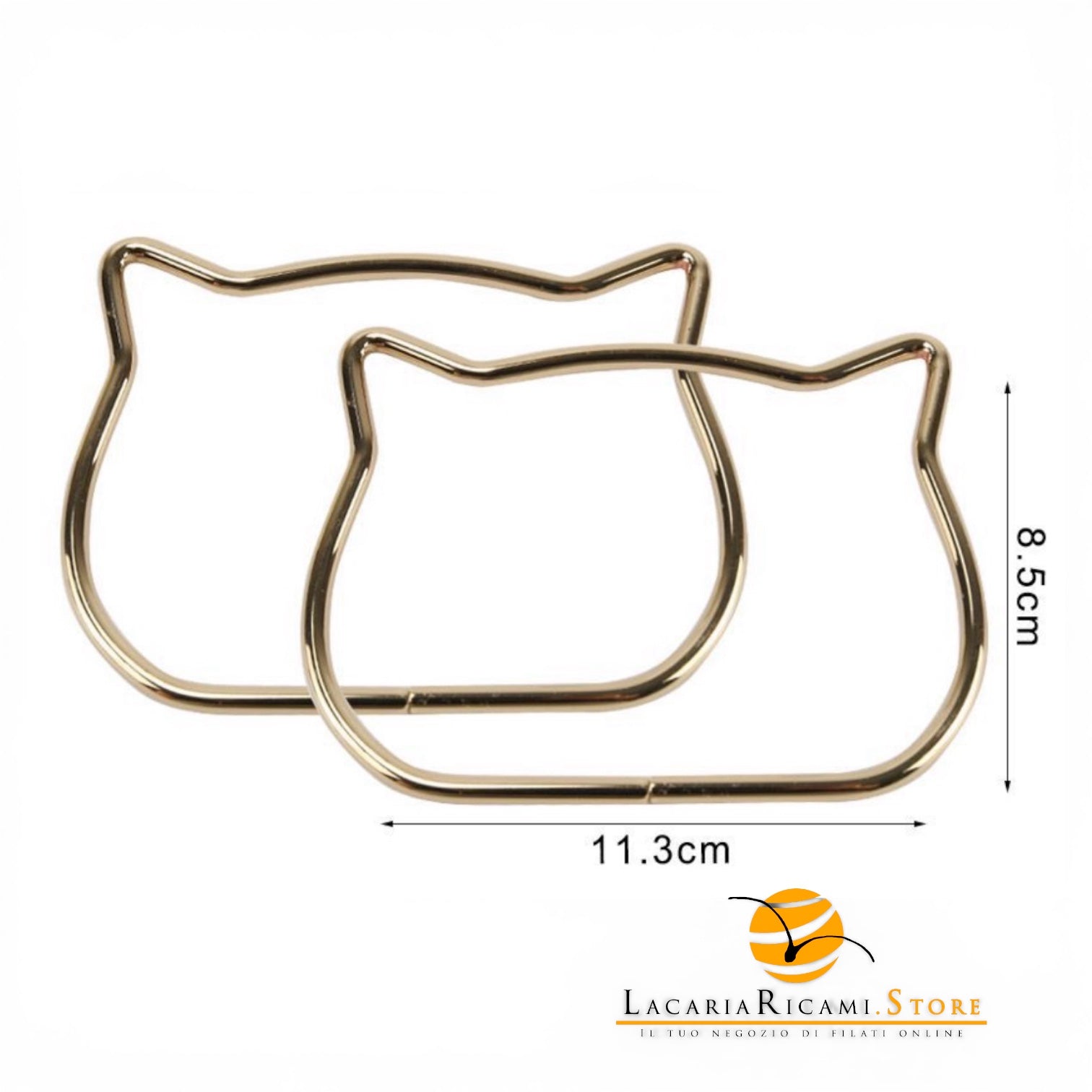 Manici GATTO Metallici - MAF Accessories - Colore: ORO - by LacariaRicami.Store