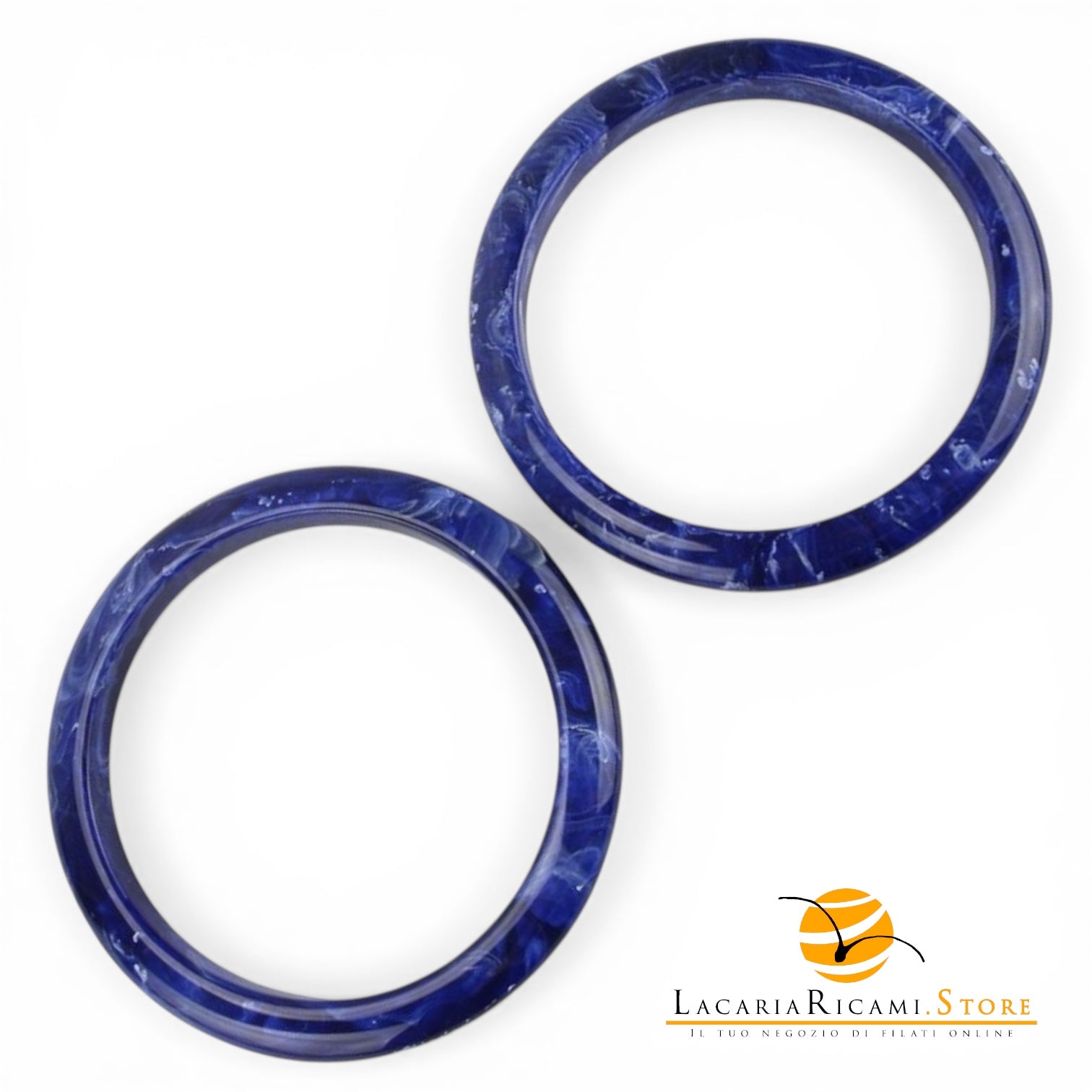 Manici In Plastica Vintage Per Borse - MAF Accessories - Colore: BLU - by LacariaRicami.Store