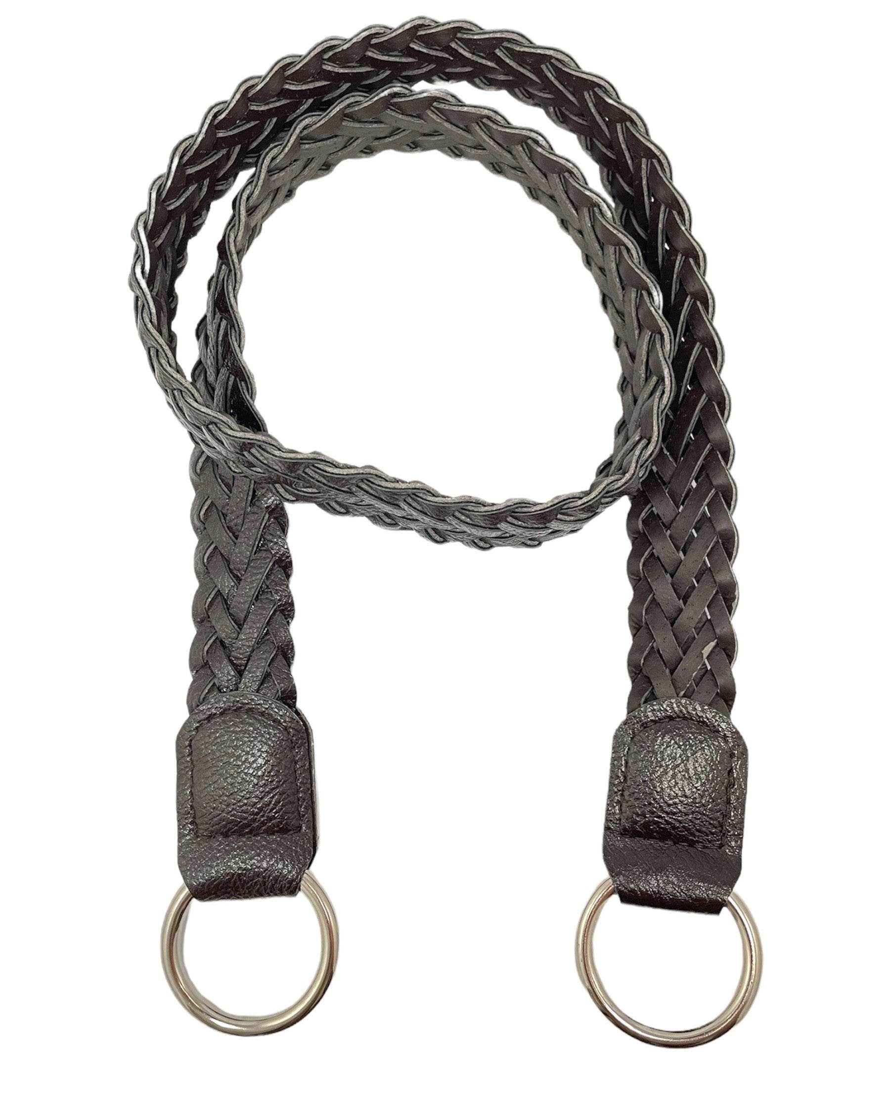 Tracolla Intrecciata Per Borsa Con Anelli In Metallo 90x3 Cm - - LacariaRicami.Store