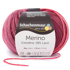 Lana MERINO EXTRAFINE 285 LACE - Schachenmayr - 00581 - Rosso cabernet - LacariaRicami.Store