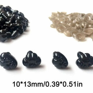 NASI di Sicurezza PER AMIGURUMI - Colore: CANE NERO 10X13mm - by LacariaRicami.Store