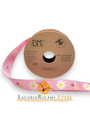 NASTRI-RIBBON Passamanerie - Colore: FIORI - ROSA - by LacariaRicami.Store