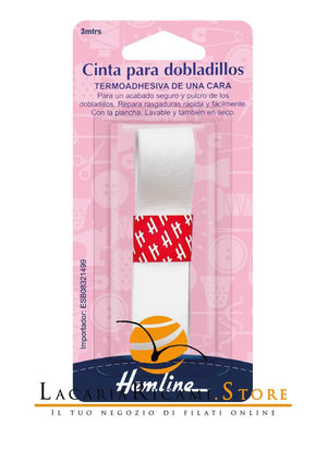 NASTRO Termoadesivo 3 metri x 1,8 cm - Hemline - Colore: 790.W - BIANCO - by LacariaRicami.Store
