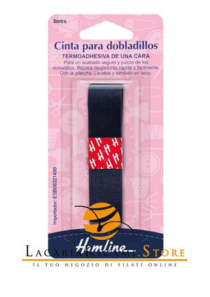 NASTRO Termoadesivo 3 metri x 1,8 cm - Hemline - Colore: 790.N - BLU MARINO - by LacariaRicami.Store