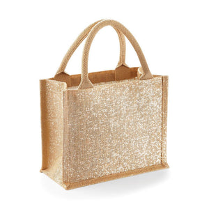 BORSA Juta - Westford Mill - Colore: WM431 - 22X26X14 MANICO = 35 Cm – JUTA LAMINATA NAT. GLITTER ORO - by LacariaRicami.Store